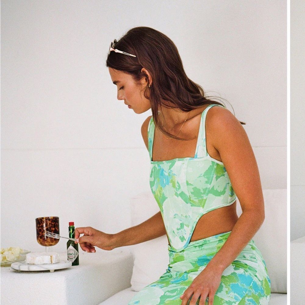 SABO Capri top Green and blue Size Medium
Nwt‎